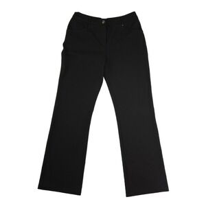 St John Sport Marie Gray Pants Women's Size 6 Black Stretch Flare Leg Trousers